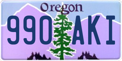 OR license plate 990AKI