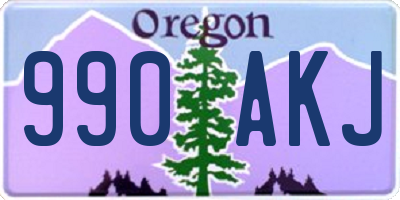 OR license plate 990AKJ