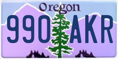 OR license plate 990AKR