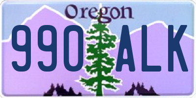 OR license plate 990ALK
