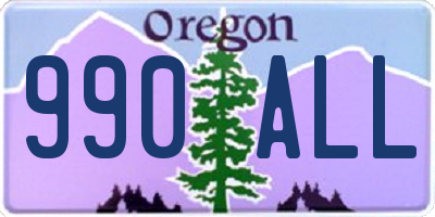 OR license plate 990ALL