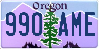 OR license plate 990AME