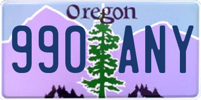OR license plate 990ANY