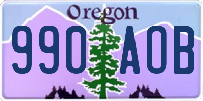 OR license plate 990AOB