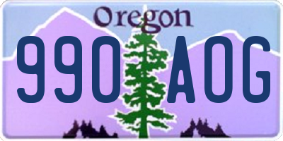 OR license plate 990AOG
