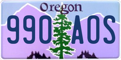 OR license plate 990AOS