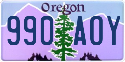 OR license plate 990AOY