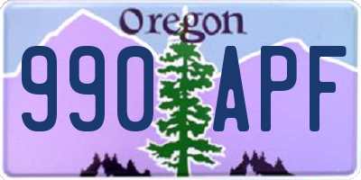 OR license plate 990APF