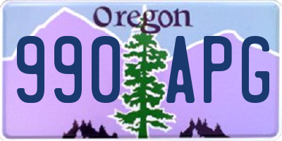 OR license plate 990APG