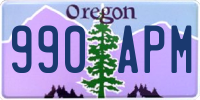 OR license plate 990APM