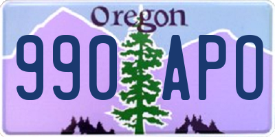 OR license plate 990APO