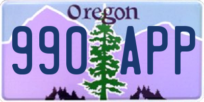 OR license plate 990APP