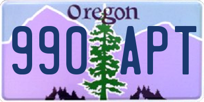 OR license plate 990APT