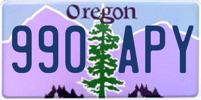 OR license plate 990APY
