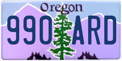 OR license plate 990ARD