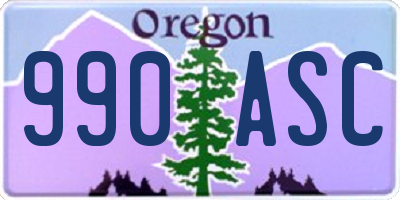OR license plate 990ASC