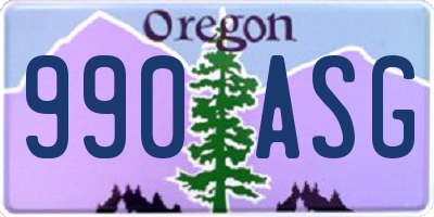 OR license plate 990ASG