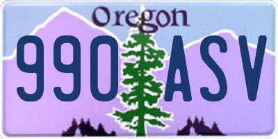 OR license plate 990ASV