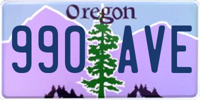 OR license plate 990AVE