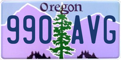 OR license plate 990AVG