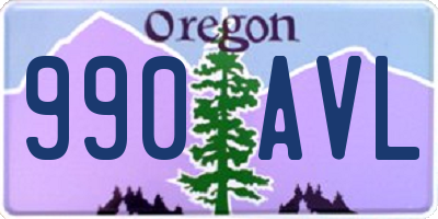 OR license plate 990AVL