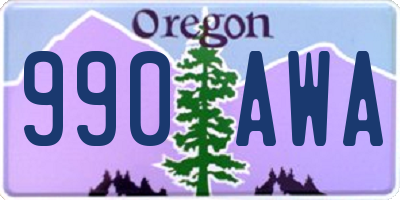 OR license plate 990AWA