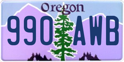 OR license plate 990AWB