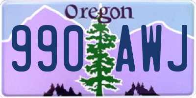 OR license plate 990AWJ