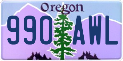 OR license plate 990AWL