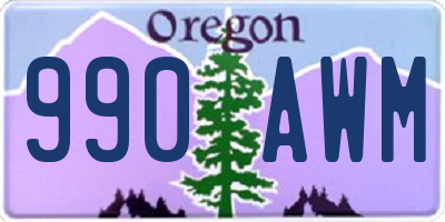 OR license plate 990AWM