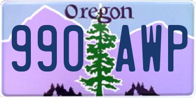 OR license plate 990AWP