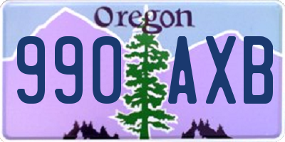 OR license plate 990AXB