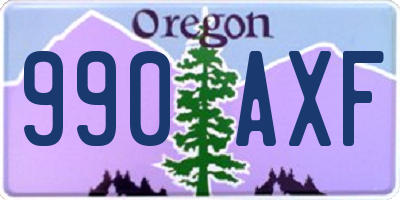 OR license plate 990AXF