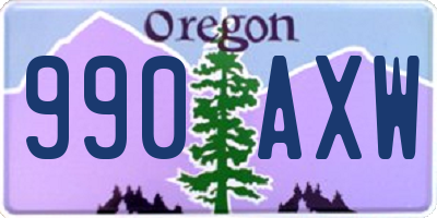 OR license plate 990AXW