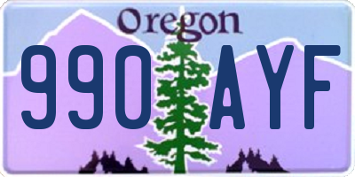 OR license plate 990AYF