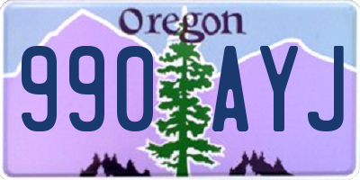 OR license plate 990AYJ