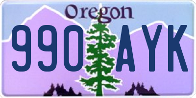 OR license plate 990AYK