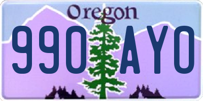 OR license plate 990AYO