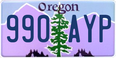 OR license plate 990AYP