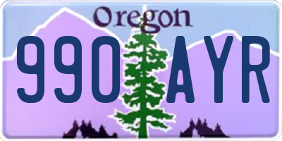 OR license plate 990AYR