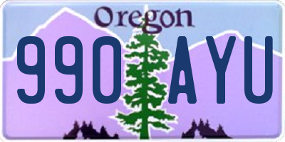 OR license plate 990AYU