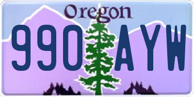 OR license plate 990AYW