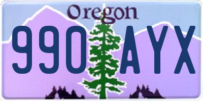 OR license plate 990AYX