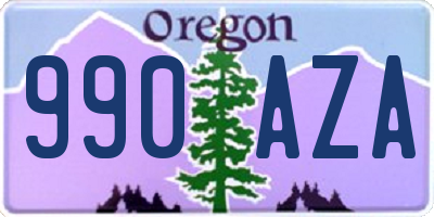 OR license plate 990AZA