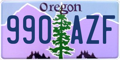 OR license plate 990AZF
