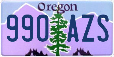 OR license plate 990AZS