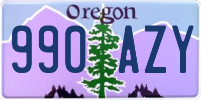 OR license plate 990AZY