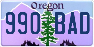 OR license plate 990BAD