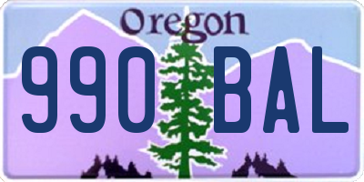 OR license plate 990BAL