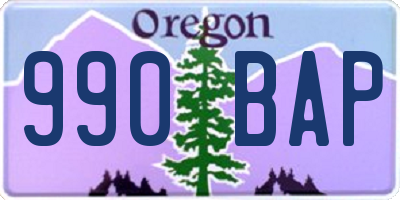 OR license plate 990BAP